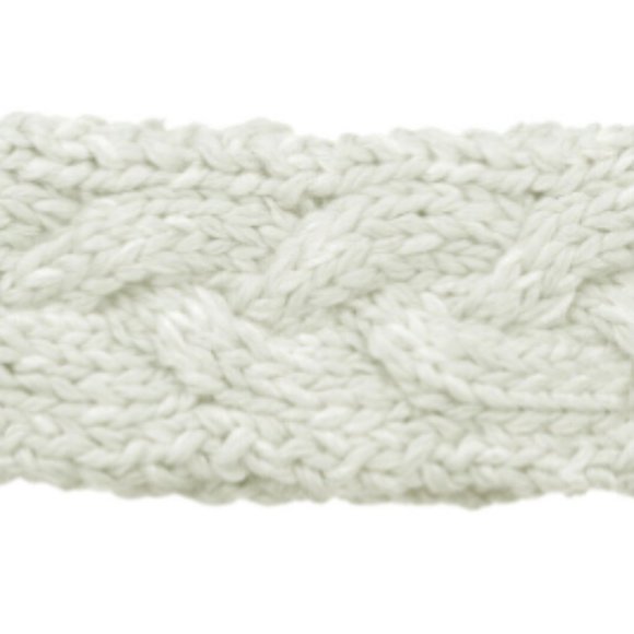 Brand New Unisex Chunky Cable Knit Headband White With a Hint of Shine- 8.5x4 in - Picture 1 of 2